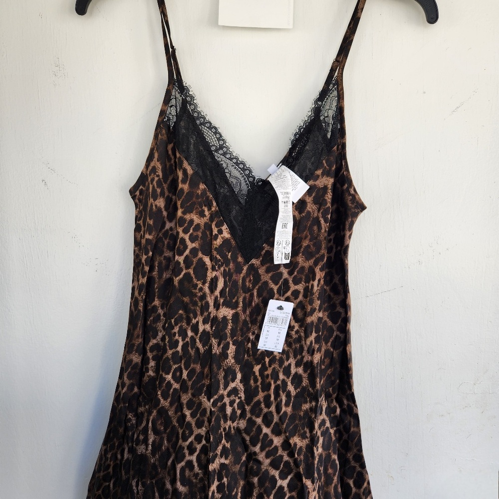 New With Tags INTIMISSIMI Sleepwear Camisole Lace W Shorts Cotton Leopard Size M